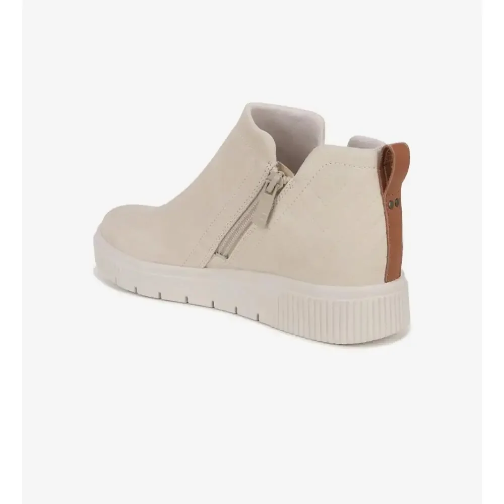 RYKA High Top Sneaker Booties Cream Suede Hidden Wedge Heel Size 8M Activewear